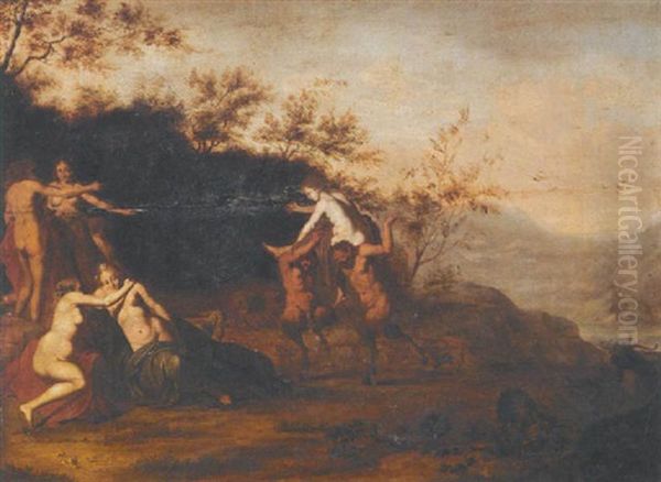 An Italianate Landscape With Nymphs And Satyrs Oil Painting by Cornelis Van Poelenburgh