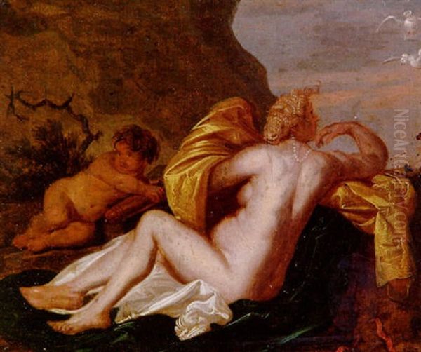 Venus Und Cupido Oil Painting by Cornelis Van Poelenburgh