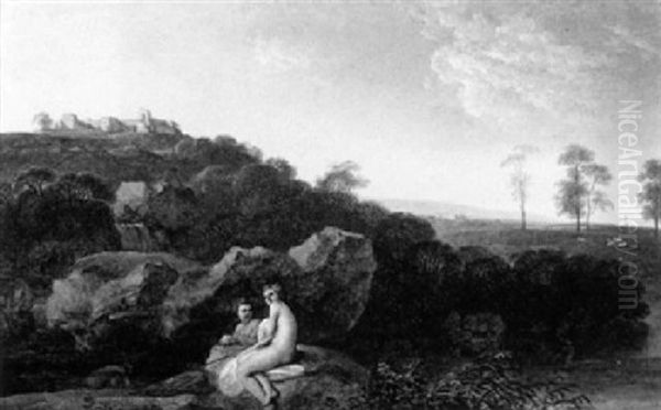 Badende Nymphen In Einer Landschaft Oil Painting by Cornelis Van Poelenburgh