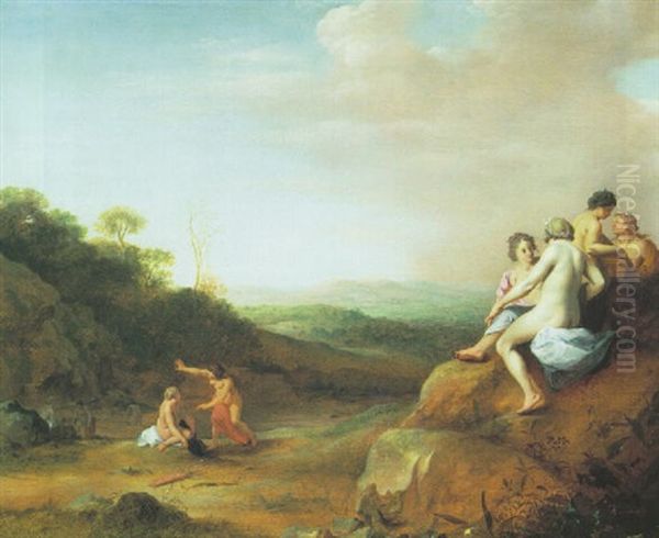 Diana And Her Nymphs Oil Painting by Cornelis Van Poelenburgh