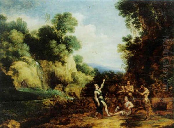 Satyrer Och Nymfer I Pastoralt Landskap Oil Painting by Cornelis Van Poelenburgh