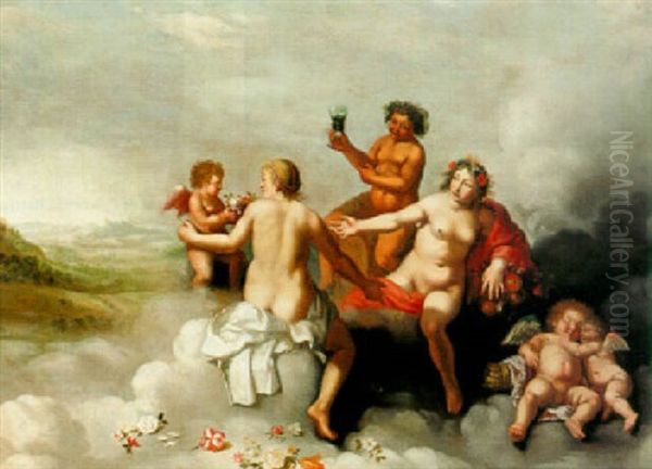 Sine Cerere Et Baccho Friget Venus Oil Painting by Cornelis Van Poelenburgh