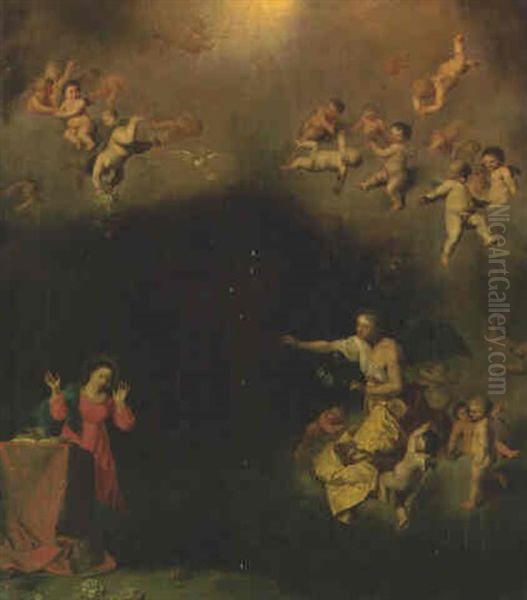 The Annunciation Oil Painting by Cornelis Van Poelenburgh