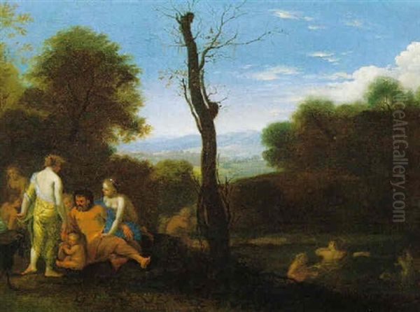 Waldlandschaft Mit Badenden Oil Painting by Cornelis Van Poelenburgh