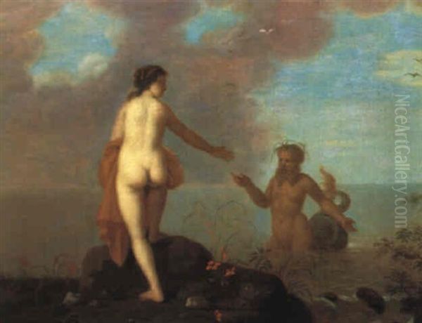 Glaukus Und Scylla Oil Painting by Cornelis Van Poelenburgh