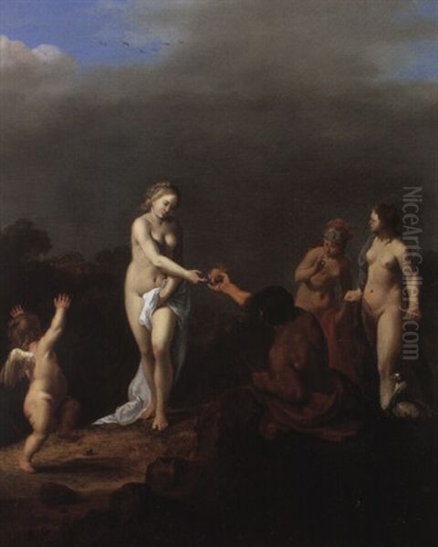 The Judgement Of Paris Oil Painting by Cornelis Van Poelenburgh