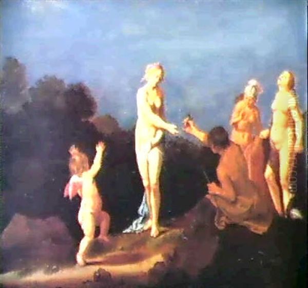 Il Giudizio Di Paride Oil Painting by Cornelis Van Poelenburgh