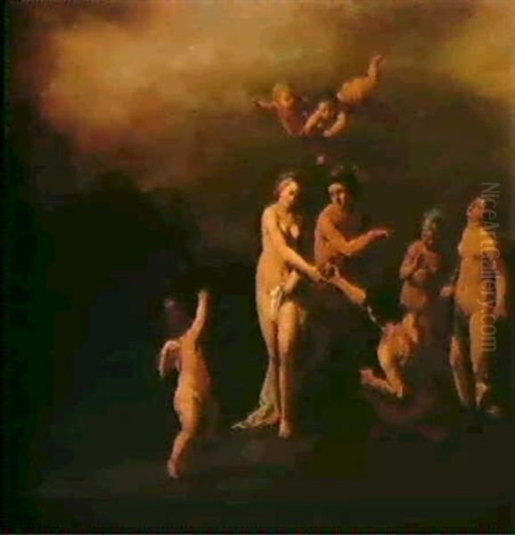 The Judgement Of Paris Oil Painting by Cornelis Van Poelenburgh