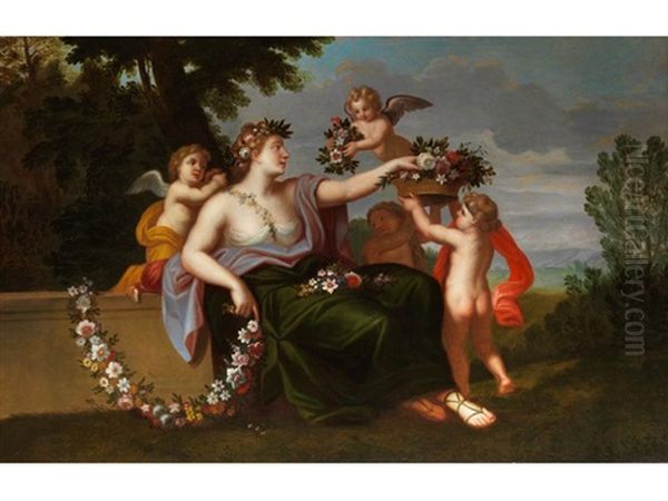 Allegorie Des Fruhlings Oil Painting by Charles Francois Poerson