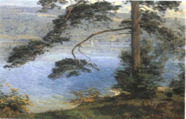 A Morning At The Lake Oil Painting by Robert Poetzelberger