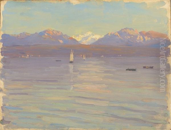 Morgen Am See Oil Painting by Gustave Poetzsch