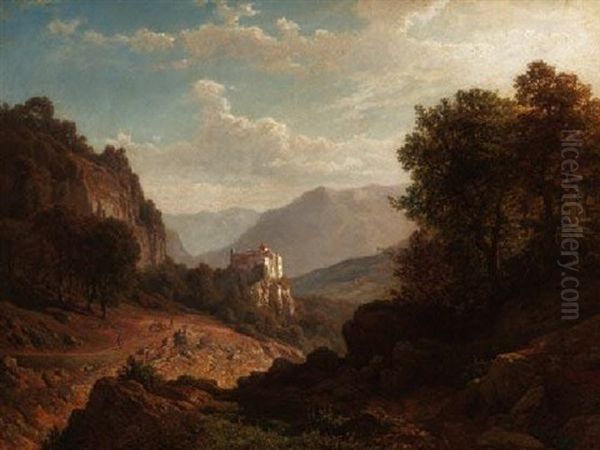 Sudtiroler Gebirgslandschaft Oil Painting by Hermann Pohle the Elder