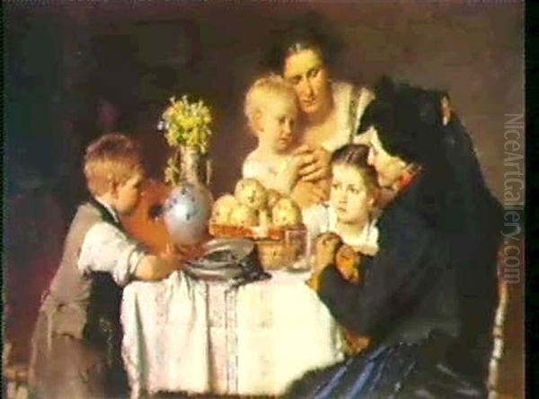 Familien Beder Bordbon Oil Painting by Friedrich Leon Pohle