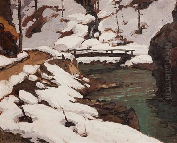 Paysage Enneige Oil Painting by Lucien Poignant