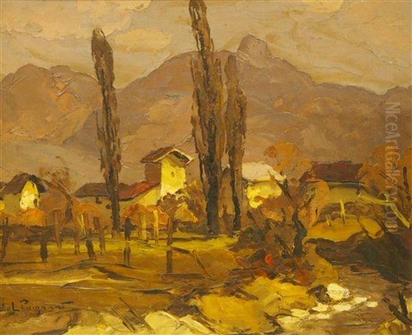 La Dent Du Corbeley, Environs De Chambery Oil Painting by Lucien Poignant