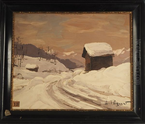 Paysage Enneige Oil Painting by Lucien Poignant