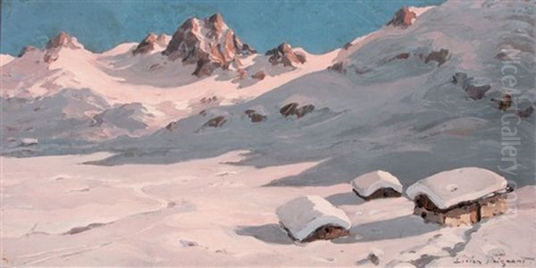 Neige En Tarentaise Oil Painting by Lucien Poignant