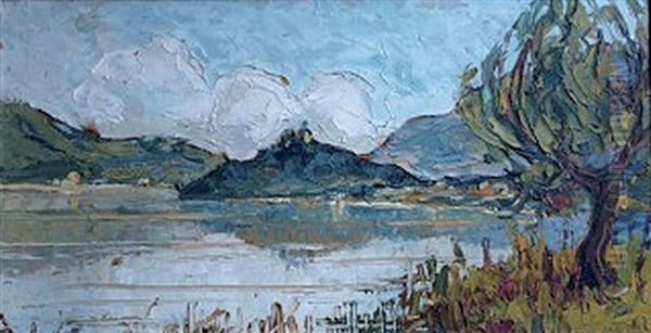 Chateau De Chatillon, Bout Du Lac Du Bourget Oil Painting by Lucien Poignant