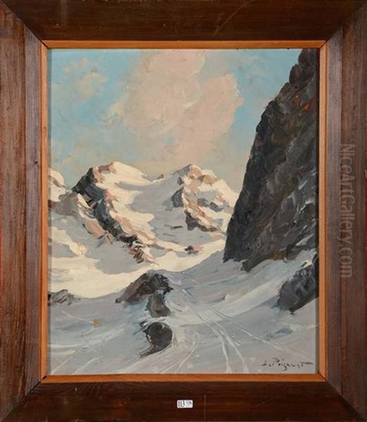 La Grande Casse Dans Le Massif De La Vanoise Oil Painting by Lucien Poignant