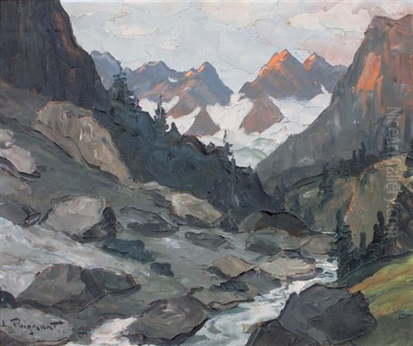 Dans Le Massif Du Pelvaux, Dauphine Oil Painting by Lucien Poignant