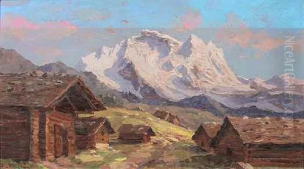 Sommets De L'oisans Oil Painting by Lucien Poignant