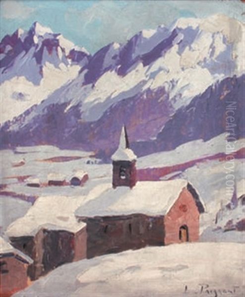 Chapelle A Chamonix Oil Painting by Lucien Poignant