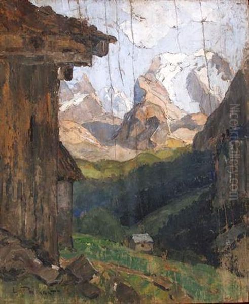 Paysage De Montagne (l'oisans ?) Oil Painting by Lucien Poignant