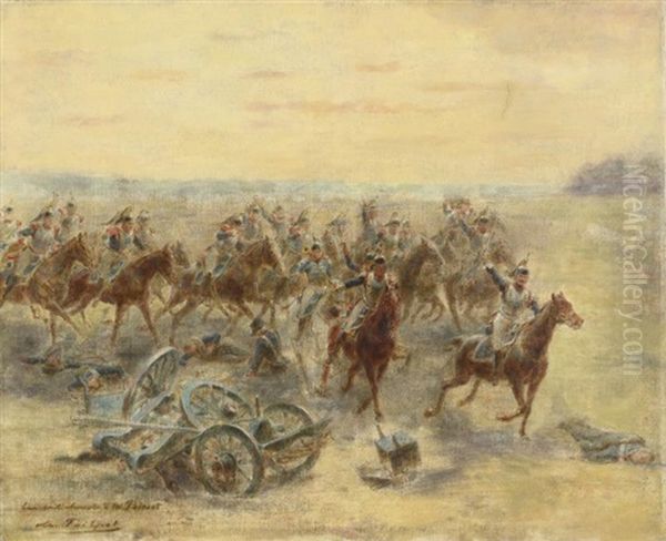 La Charge Oil Painting by Theophile (fils) Poilpot