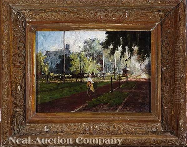 View Of St. Charles Avenue Streetcar Oil Painting by Paul E. Poincy