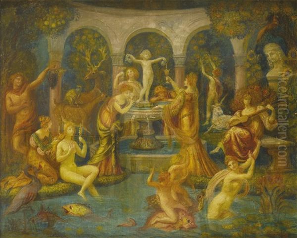 La Fontaine De Jouvence 1901 Oil Painting by Armand Point