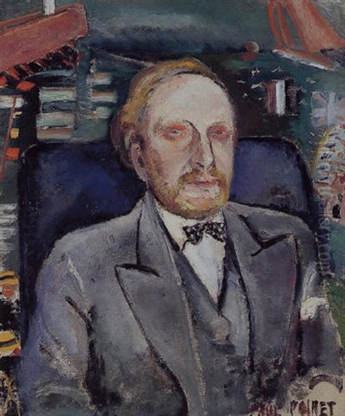 Autoportrait Aux Regates De Trouville Oil Painting by Paul Poiret