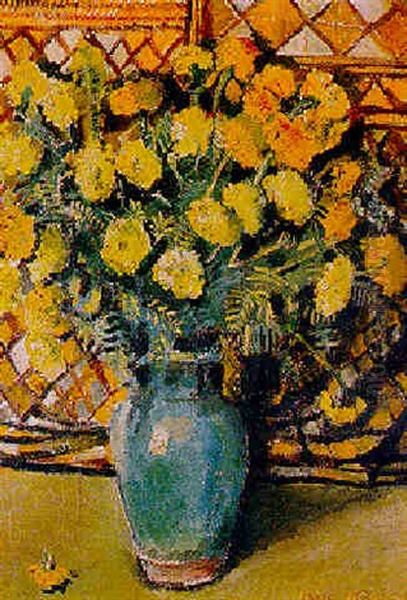 Still Life With Chrysanthemums Oil Painting by Paul Poiret