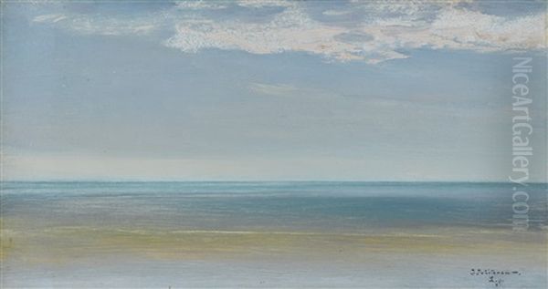 The Sea At La Panne Oil Painting by Ivan Pavlovich Pokhitonov