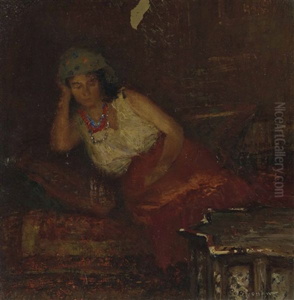 Odalisque Oil Painting by Ivan Pavlovich Pokhitonov