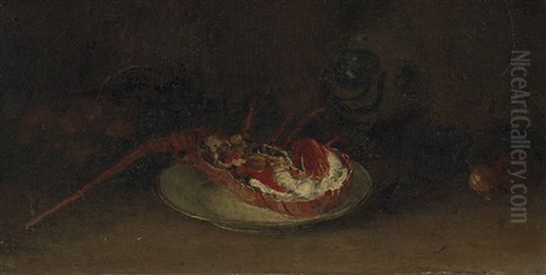 Still Life With Lobster Oil Painting by Ivan Pavlovich Pokhitonov