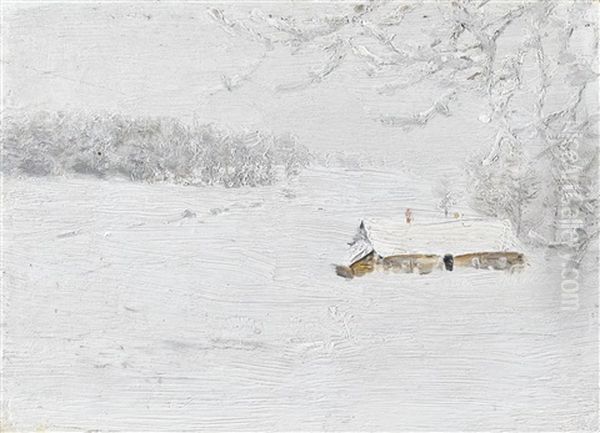 Winter Landscape In Minsk Oil Painting by Ivan Pavlovich Pokhitonov