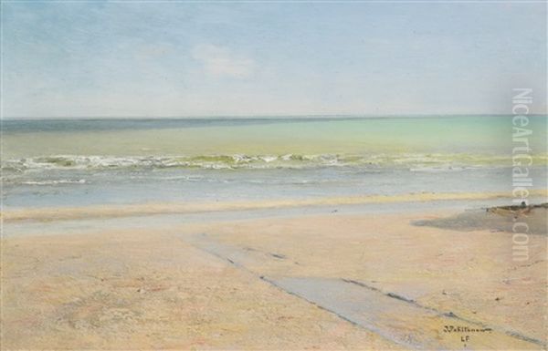 Beach Scene In La Panne Oil Painting by Ivan Pavlovich Pokhitonov