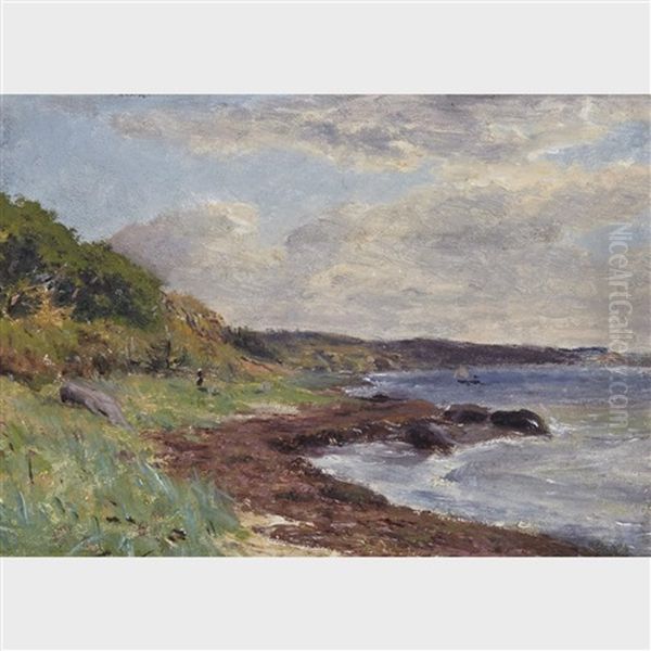 Summer On The Coast Oil Painting by Ivan Pavlovich Pokhitonov