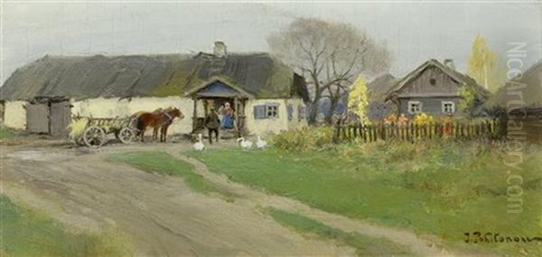 Bauernhof Oil Painting by Ivan Pavlovich Pokhitonov