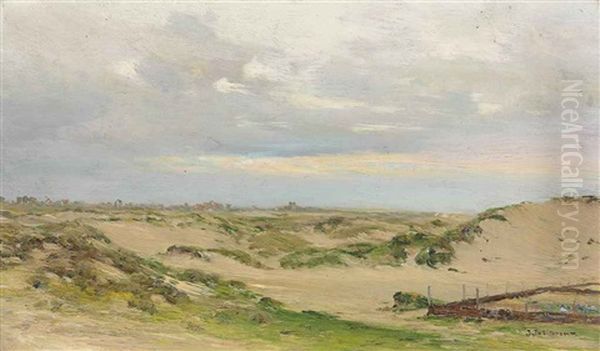 Vue Des Dunes De St. Idesbald Apres Le Coucher De Soleil Oil Painting by Ivan Pavlovich Pokhitonov