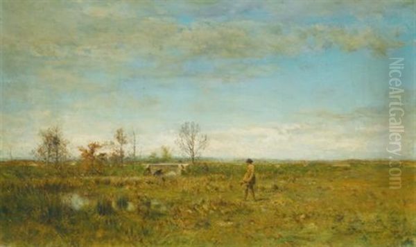 Hunters In Pont Long Oil Painting by Ivan Pavlovich Pokhitonov