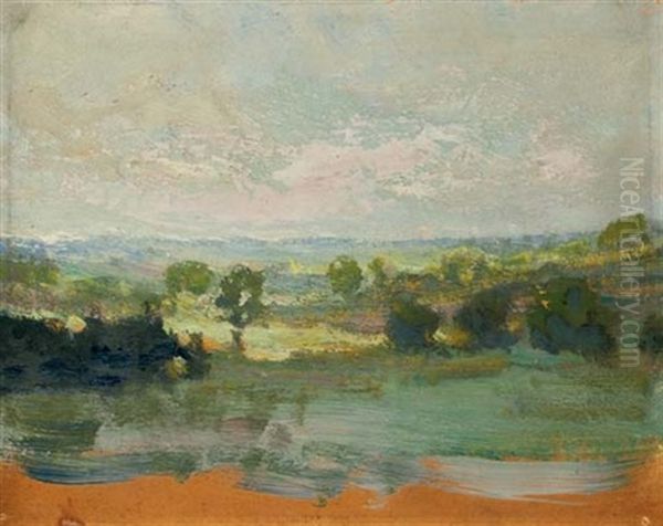 Landscape (study) Oil Painting by Ivan Pavlovich Pokhitonov