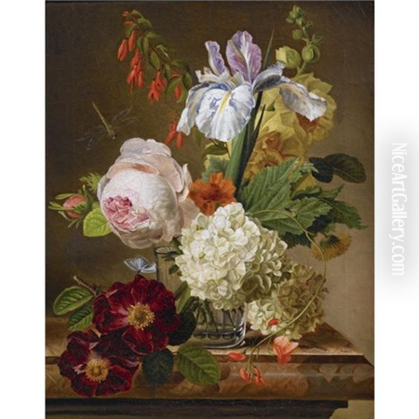 A Bouquet Of Flowers In A Vase Oil Painting by Christiaen van Pol