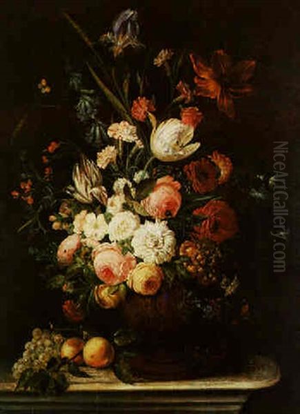 Bouquet Des Fleurs Sur Un Etablement by Christiaen van Pol