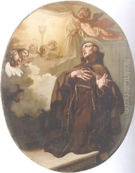 Saint Bonaventura Receiving The Sacrament Oil Painting by Francesco Polazzo