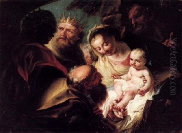 The Adoration Of The Magi Oil Painting by Francesco Polazzo