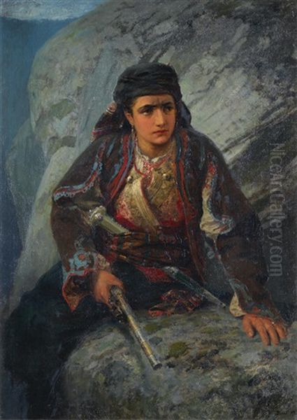 The Herzegovian On Lookout Oil Painting by Vasili Dimitrievich Polenov