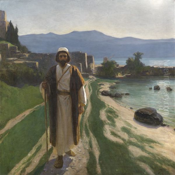 He Resolutely Set Out For Jerusalem Oil Painting by Vasili Dimitrievich Polenov