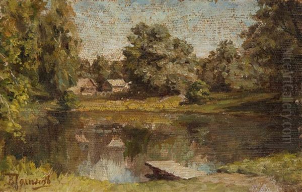 Teich In Abramzevo Oil Painting by Vasili Dimitrievich Polenov