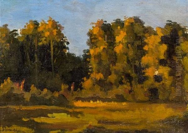 Wooded Landscape Oil Painting by Vasili Dimitrievich Polenov